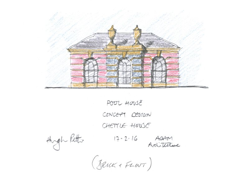 Chettle flint pool house